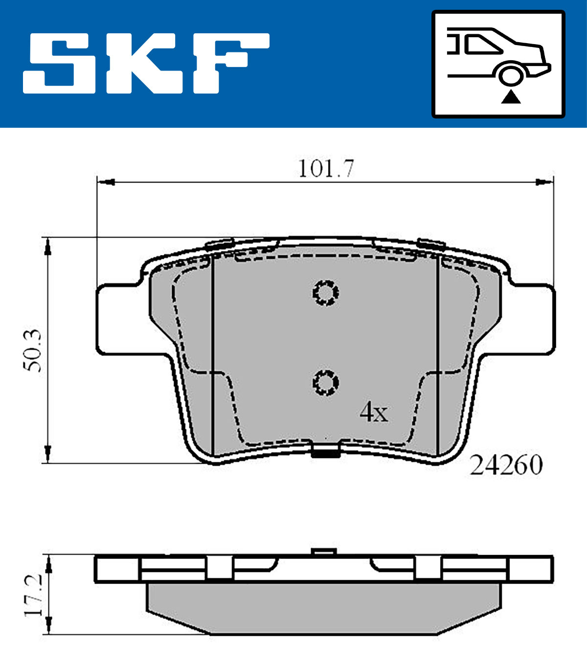 Set placute frana,frana disc VKBP 90407 SKF